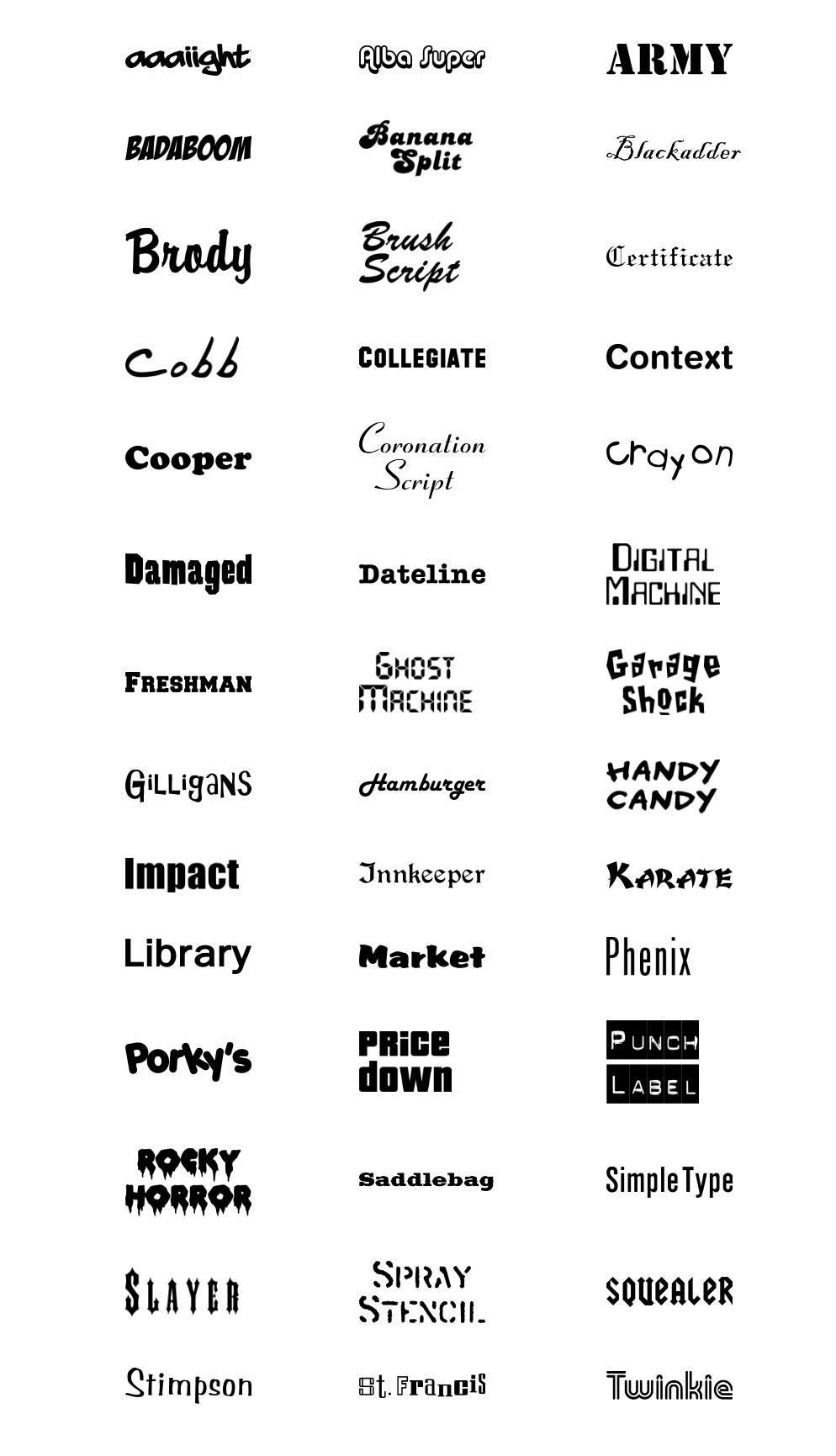 Fonts - X T-Shirts